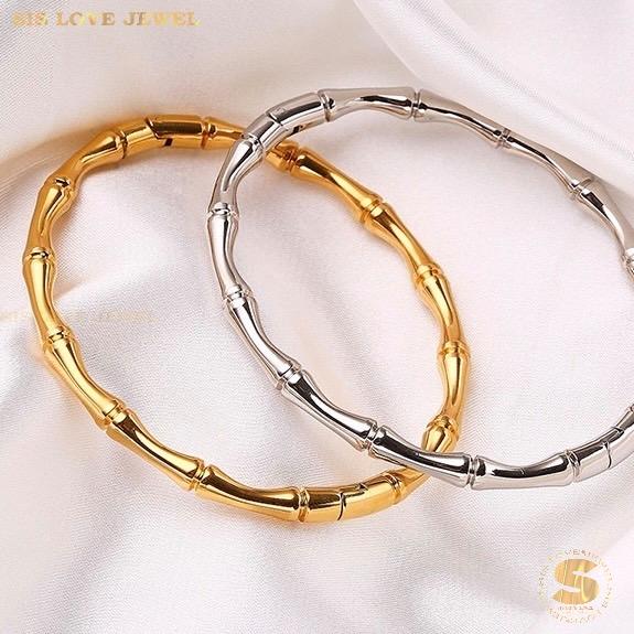 Whispering Bamboo Silver Bangle H054 Silver