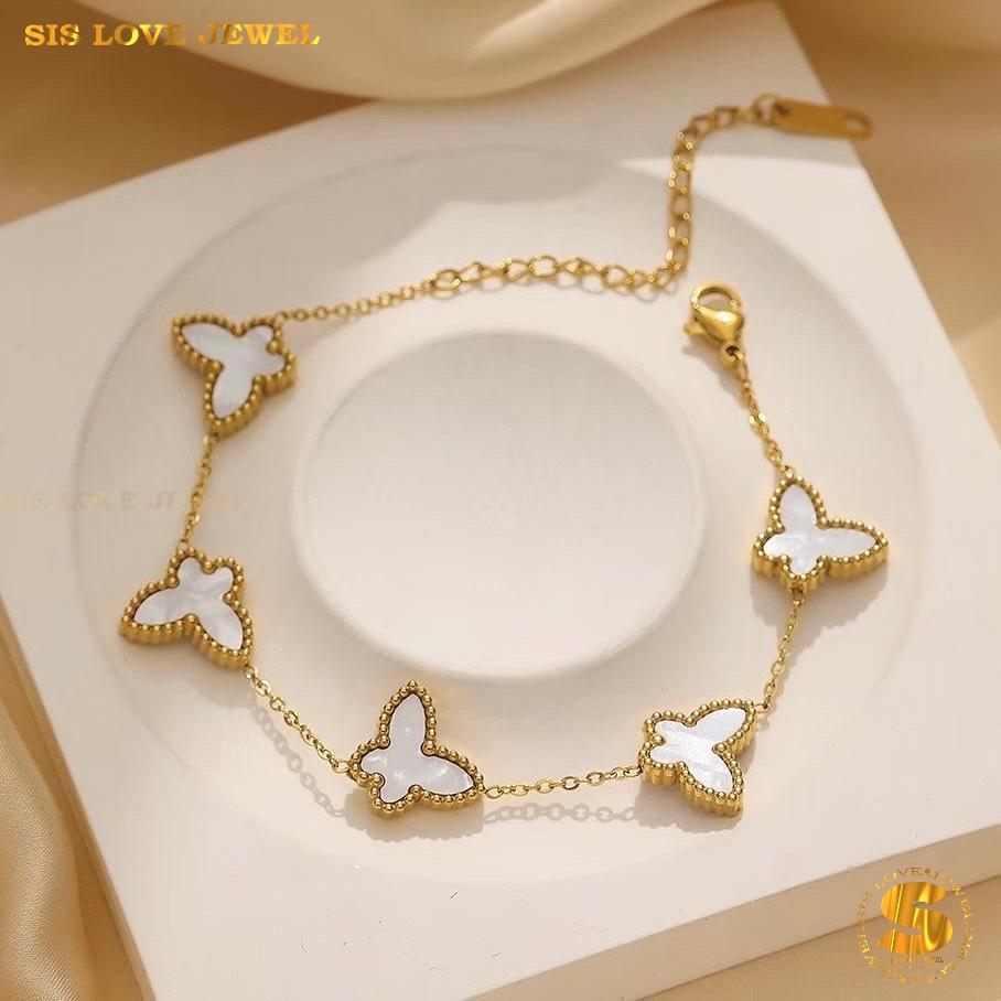 White Butterfly Bracelet B159 White