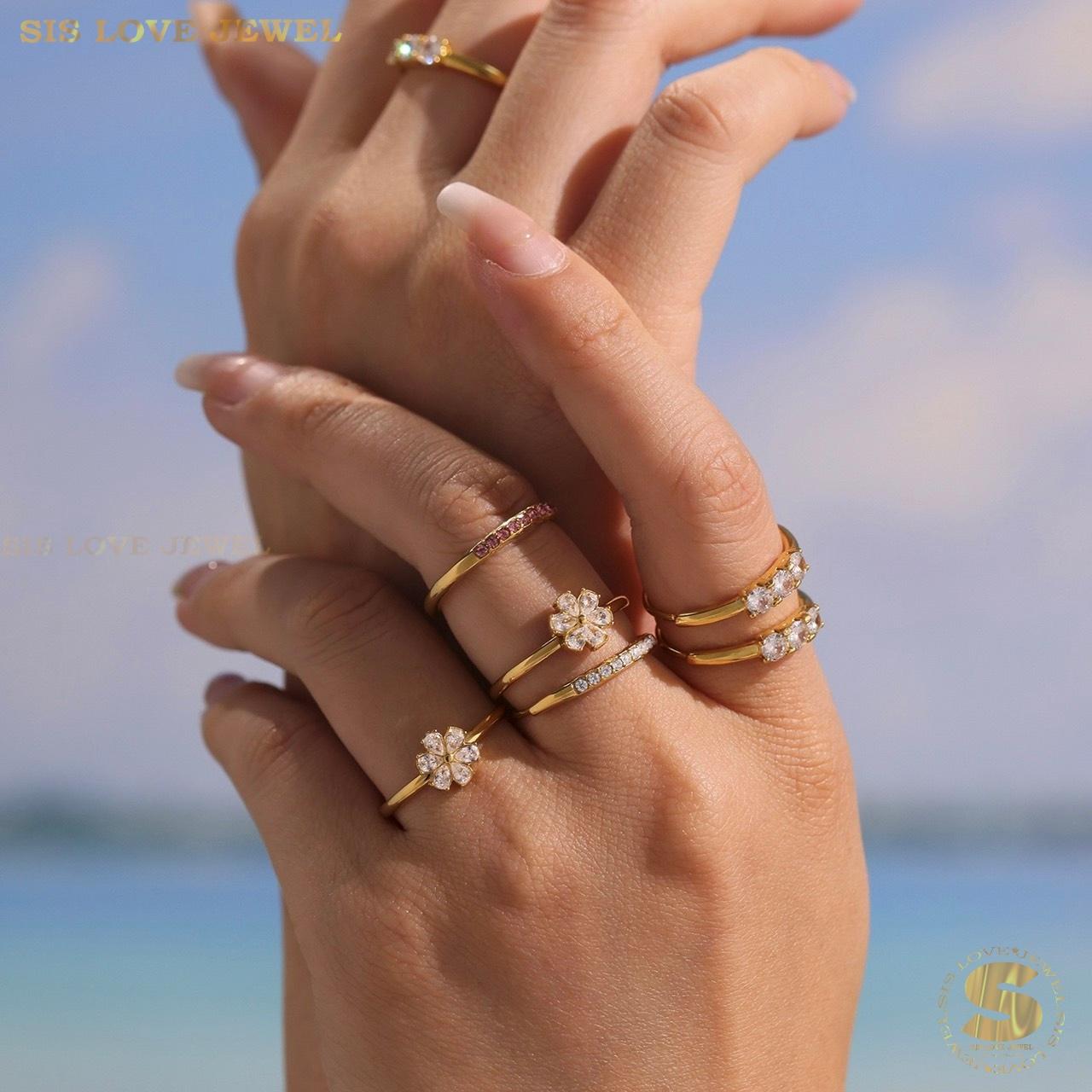 Zirconia Flower Ring R132