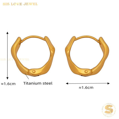 Chic 18K Gold Irregular Hoop Earrings S053
