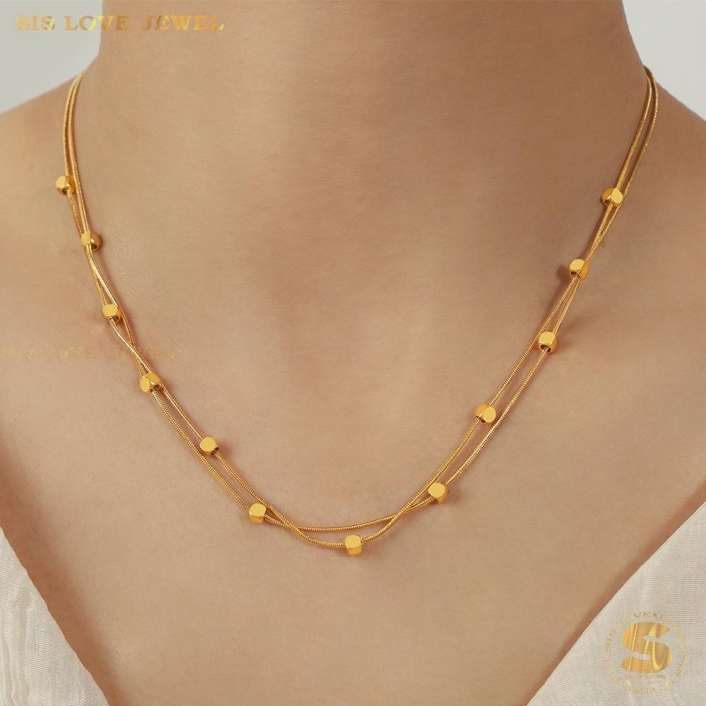 Mini Cube Double Layer Necklace N110