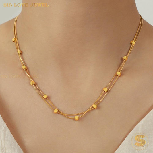 Mini Cube Double Layer Necklace N110