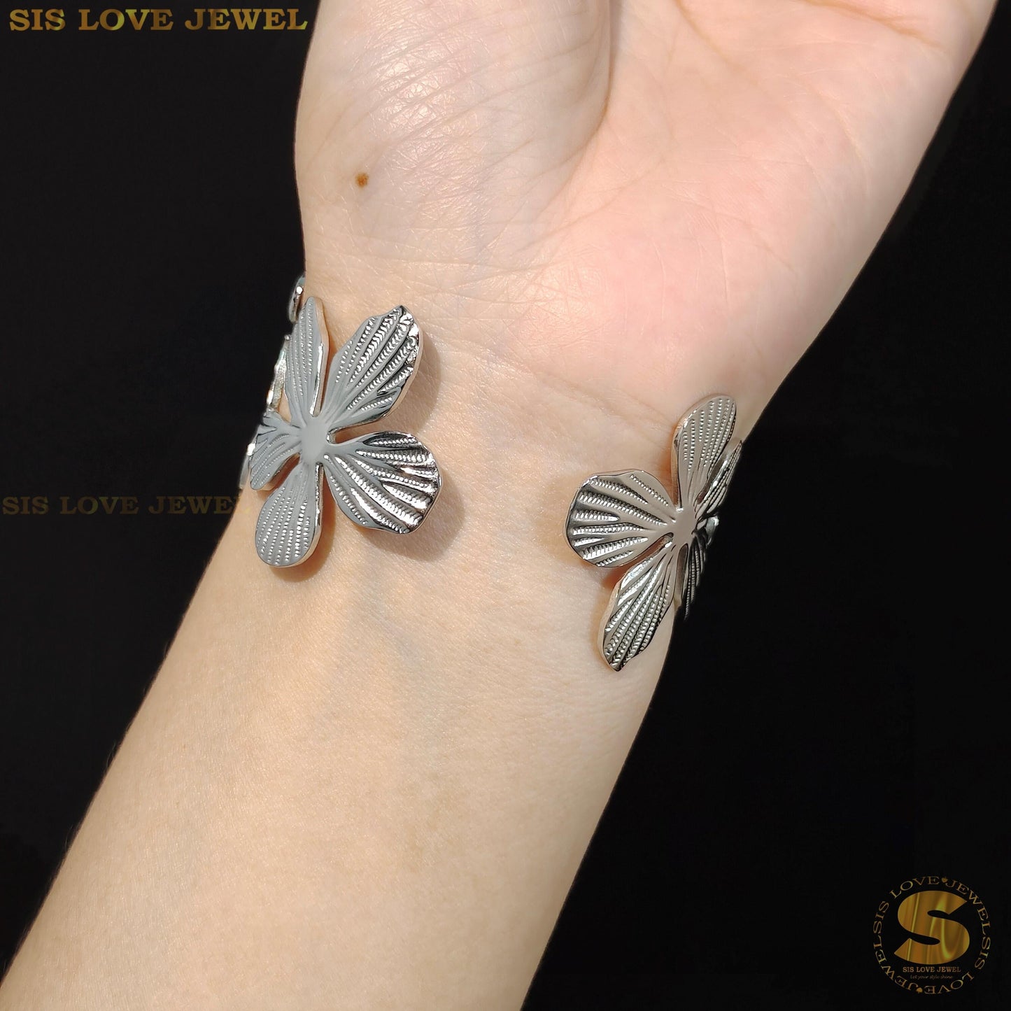 Big Flower Adjustable Bangle H136