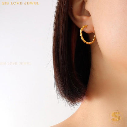 Gold Plated C Shape Studs S028