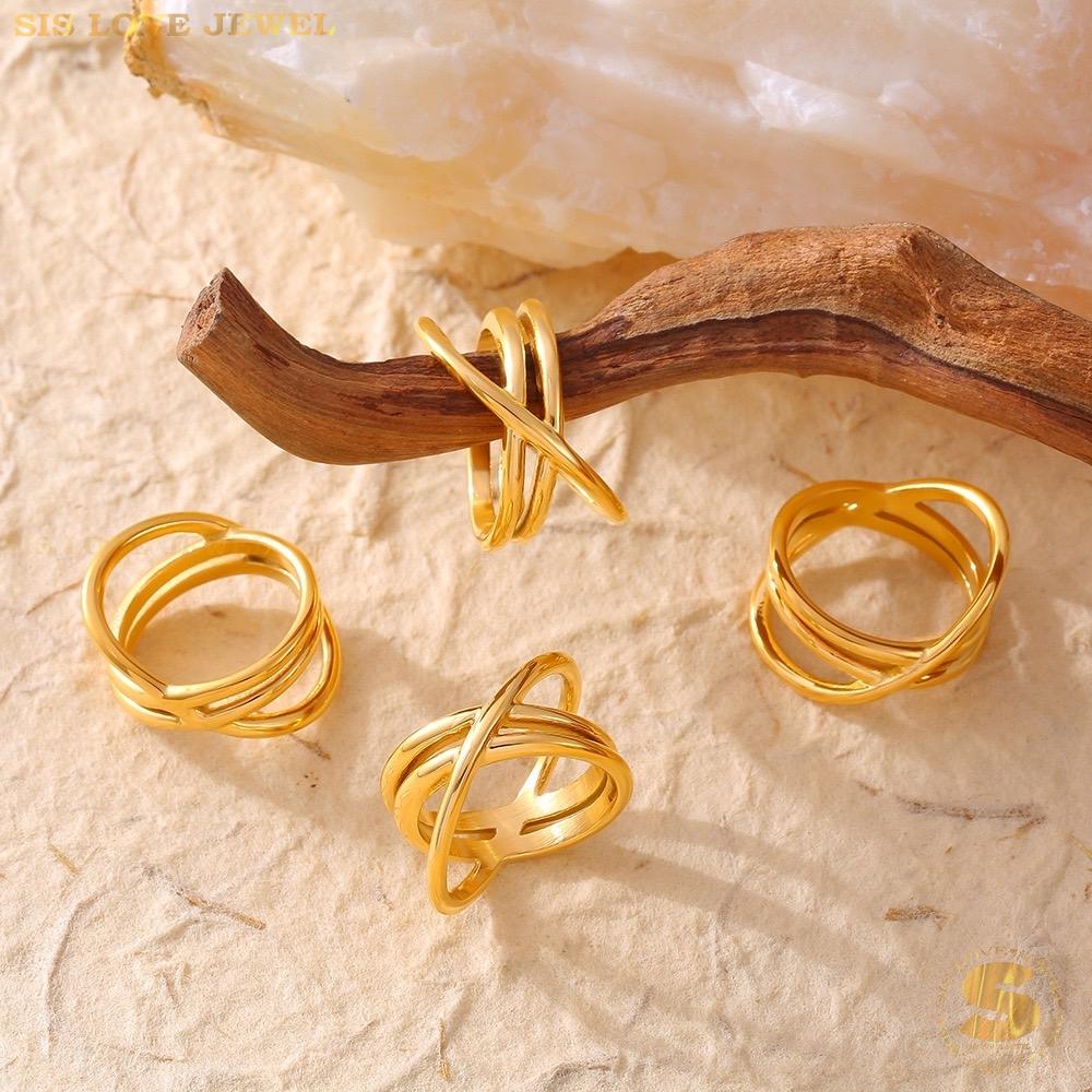 Cross Design Adjustable Ring R107