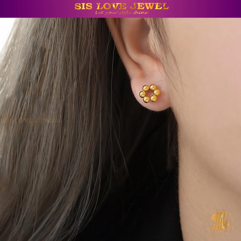Dainty Beaded Flower Studs S007