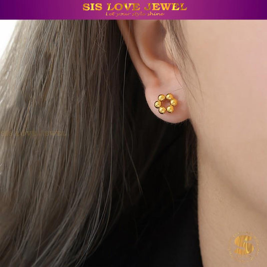 Dainty Beaded Flower Studs S007