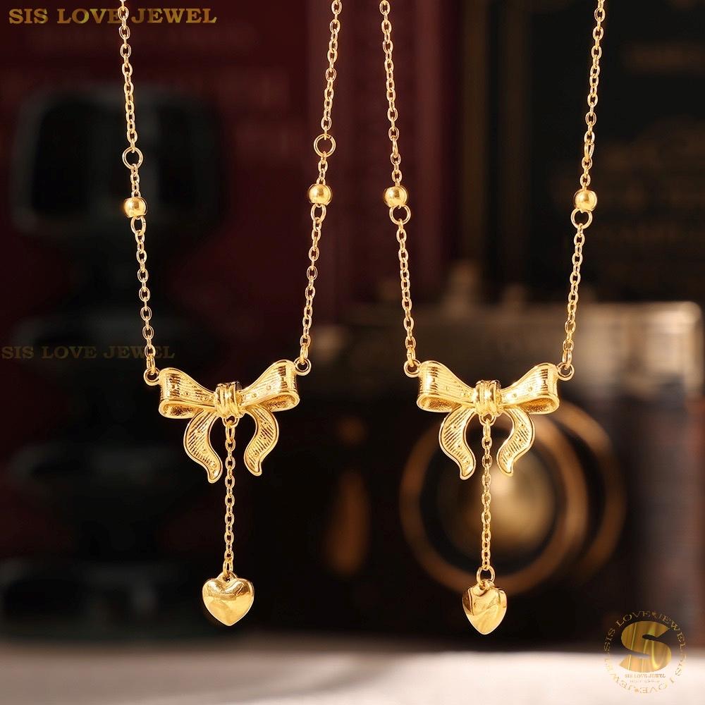 Ribbon & Love Pendant Necklace N125