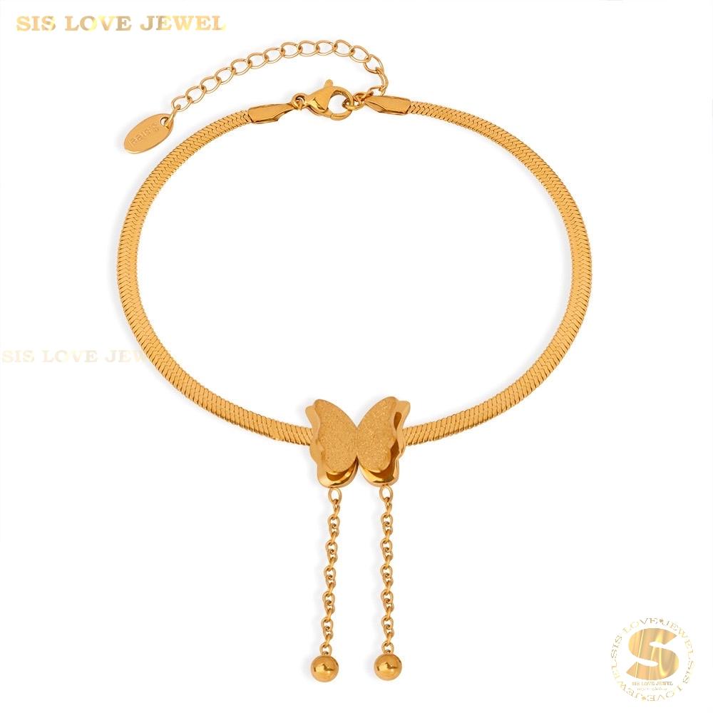 Butterfly Charm Gold Plated Anklet A026