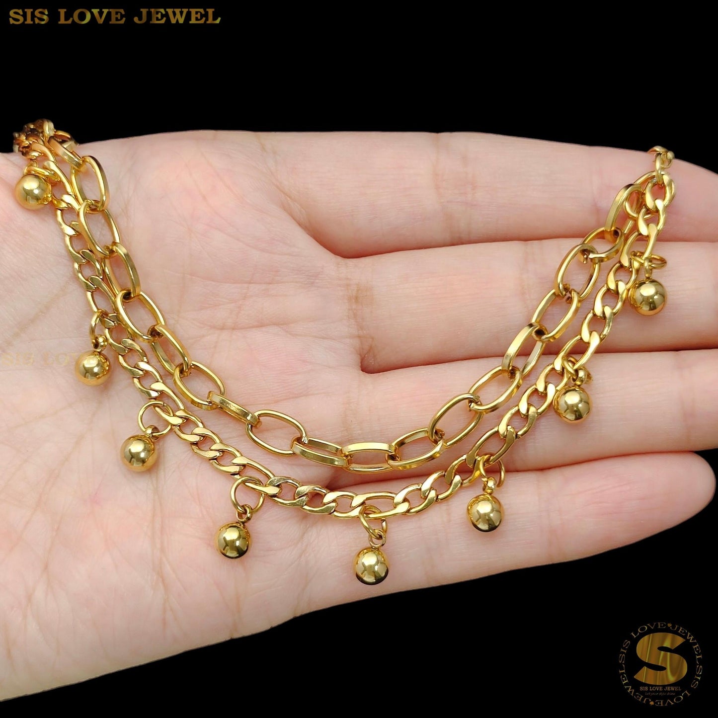 2-Layer Boba Chain Bracelet B214