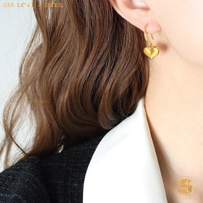 Elegant Heart Dangle Earrings S017