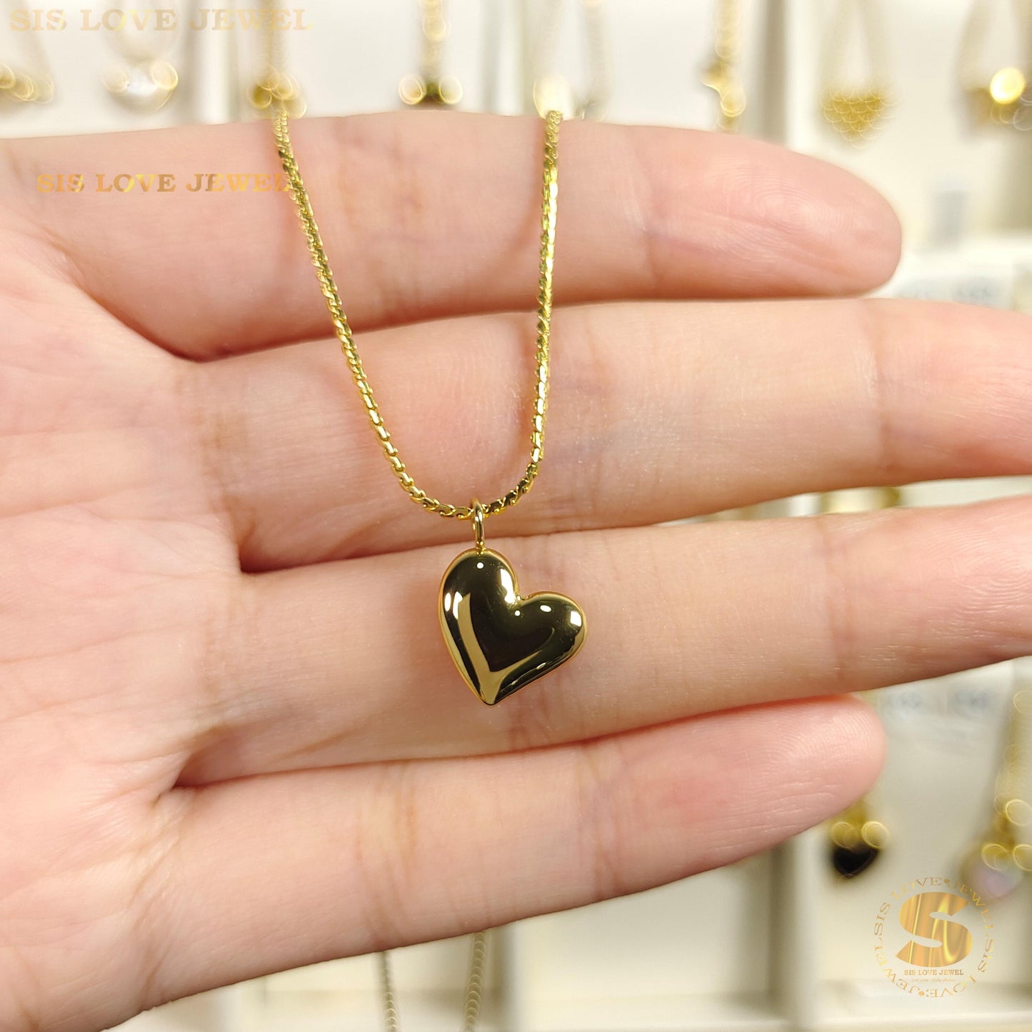Simple Gold Plated Love Necklace N007