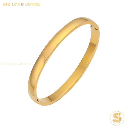 Classic Plain Gold Bangle H178