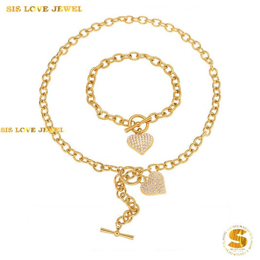 Love & Lock Necklace Set