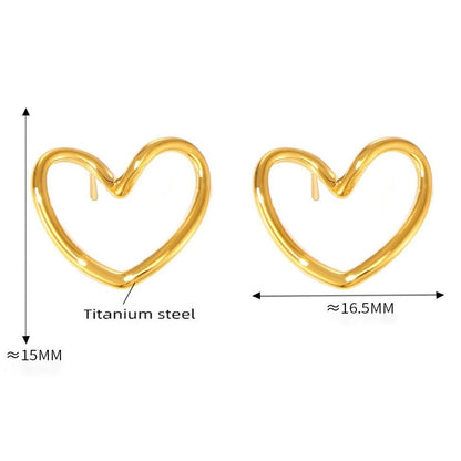 Elegant Heart Stud Earrings S042