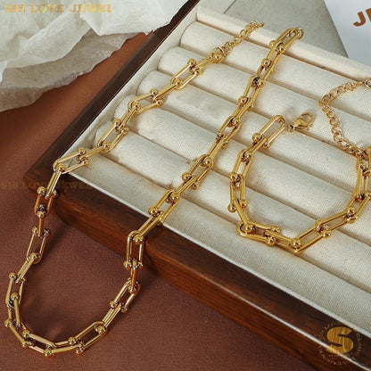 Timeless Fusion Hardware Necklace & Bracelet Set