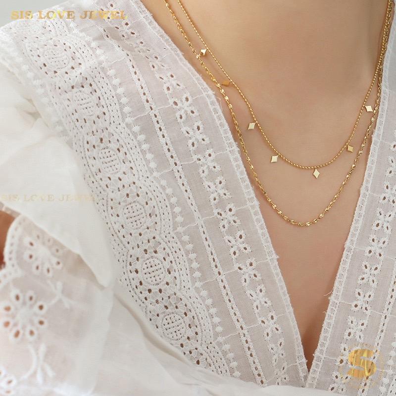 Simple Double Layers Necklace N126