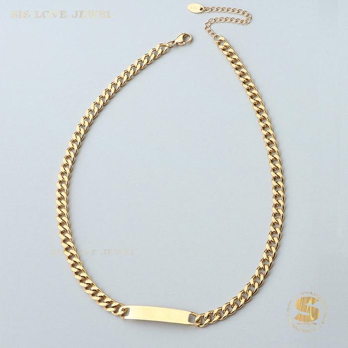 Bold Beauty Cuban Gold Choker Necklace N017
