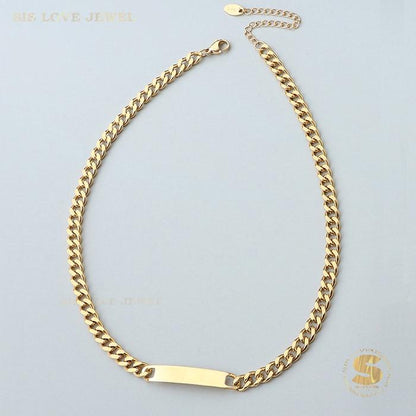 Bold Beauty Cuban Gold Choker Necklace N017