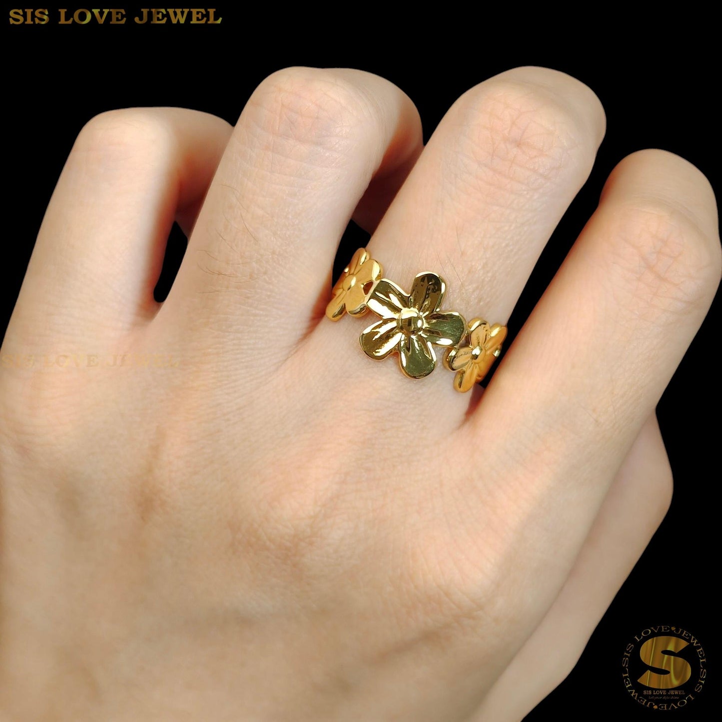Adjustable Flower Adjustable Ring