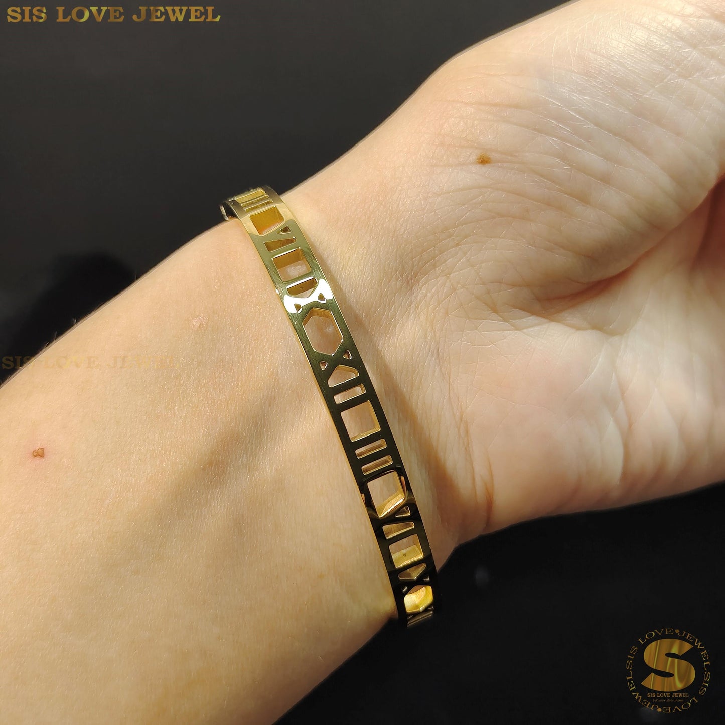 Roman Numbers Bangle H037
