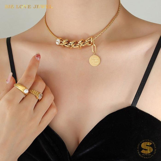 Charm of Fortune Cuban Choker Necklace N055