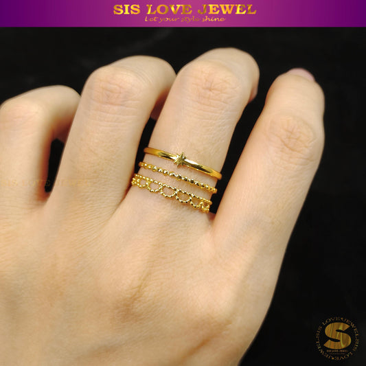 3 Layers Sphere Adjustable Ring R066