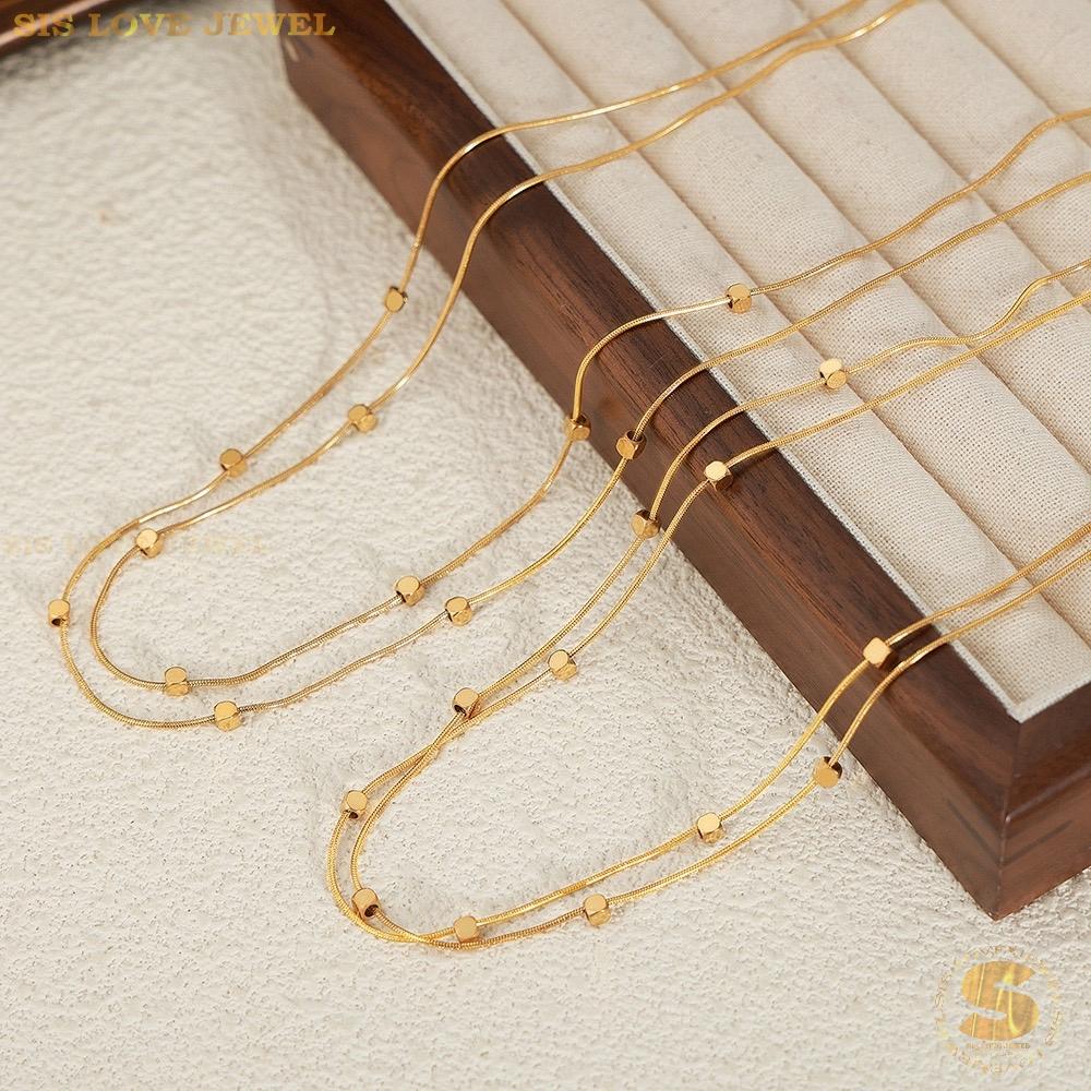 Mini Cube Double Layer Necklace N110