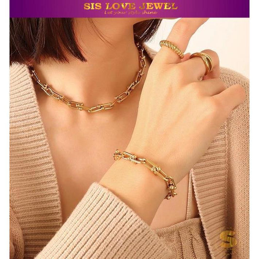 Link Necklace & Bracelet Set