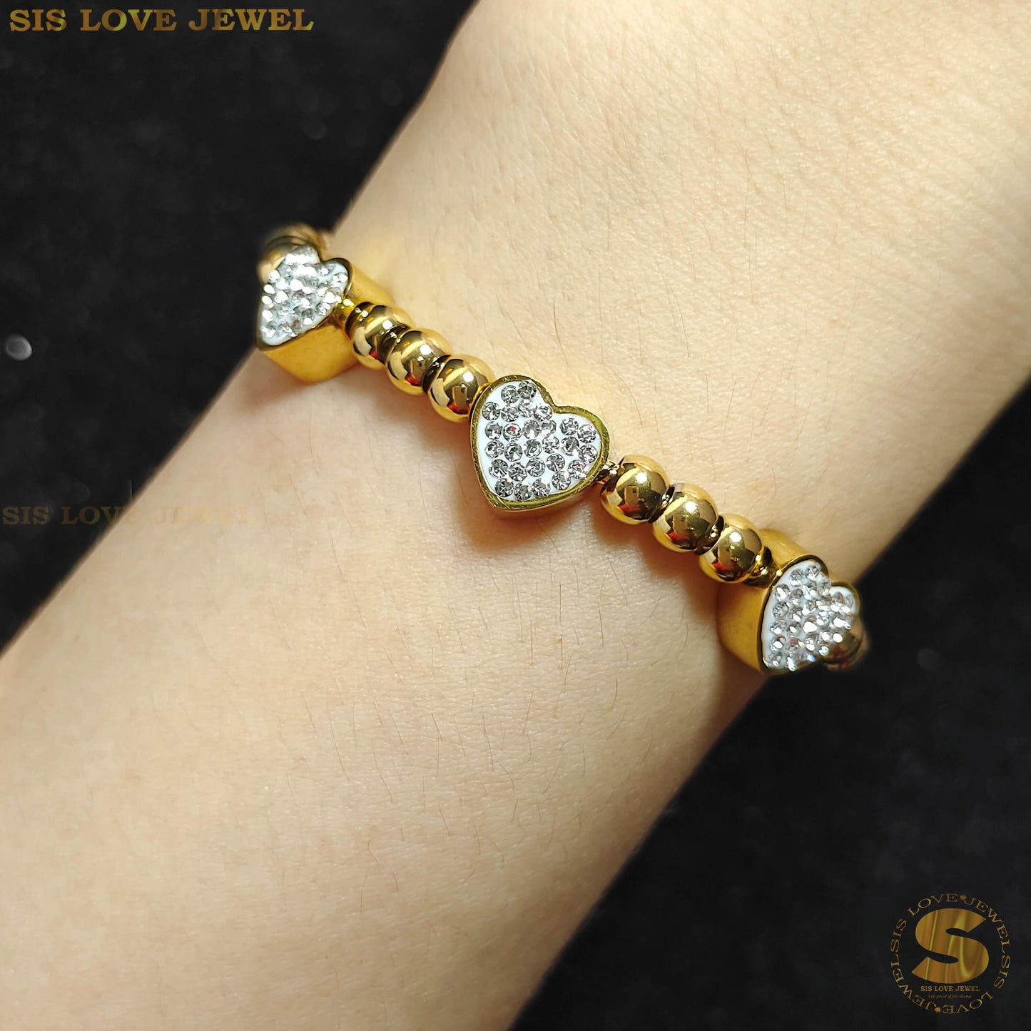3 Love Adjustable Chain Bracelet B080