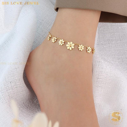 Dainty Daisy Flower Anklet A018