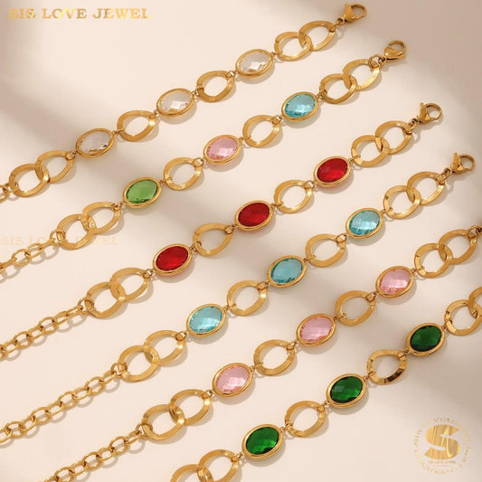 Crystal Chain Bracelet B235