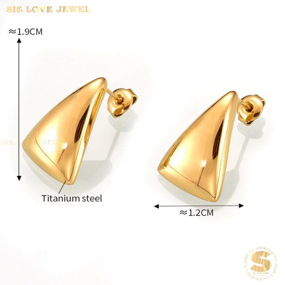 Geometric Triangle Stud Earrings S048