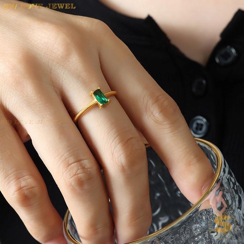 Square Cubic Zirconia Ring R101