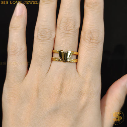 Double Layers Love Adjustable Ring R080