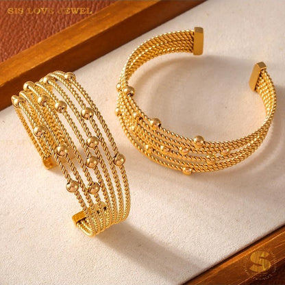 7 Layers Boba Adjustable Bangle H140