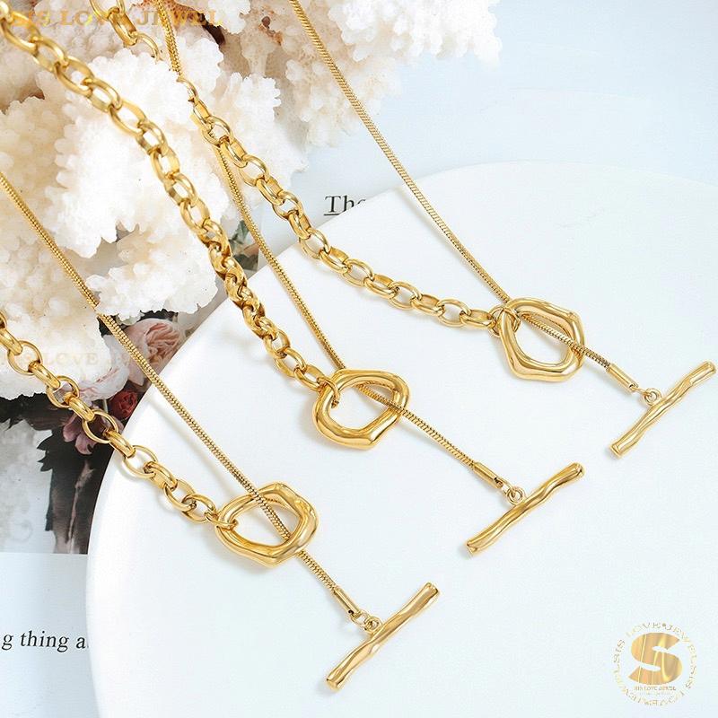 OT Lock Long Chain Necklace N098