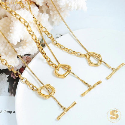 OT Lock Long Chain Necklace N098