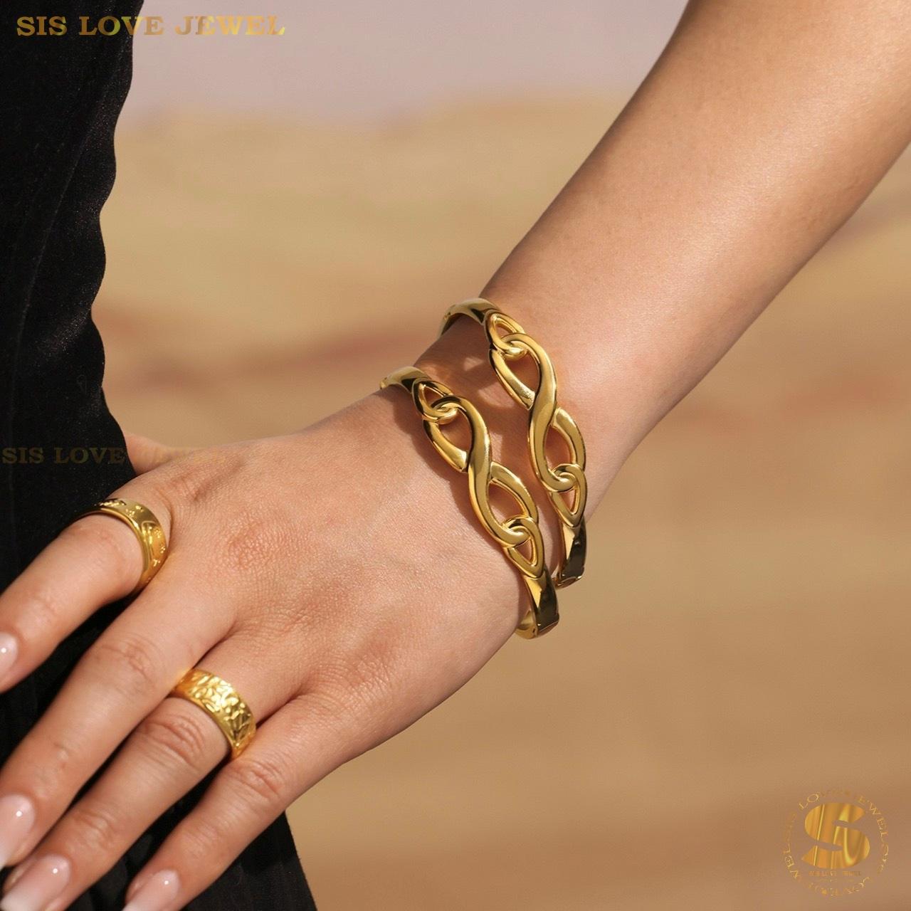 Infinity Gold Plated Bangle H167