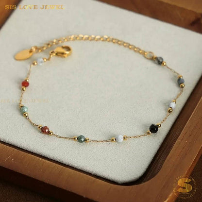 Boho 18K Gold Natural Stone Bracelet B241