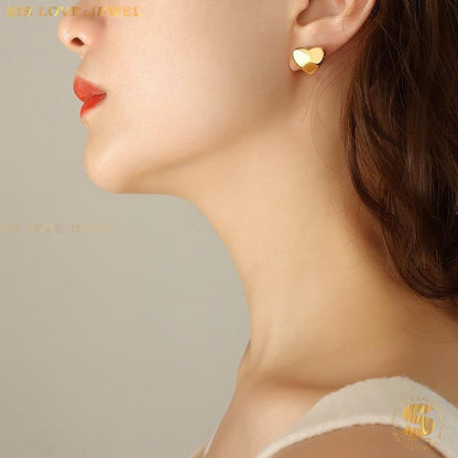Gold Plated Love Stud Earrings S033