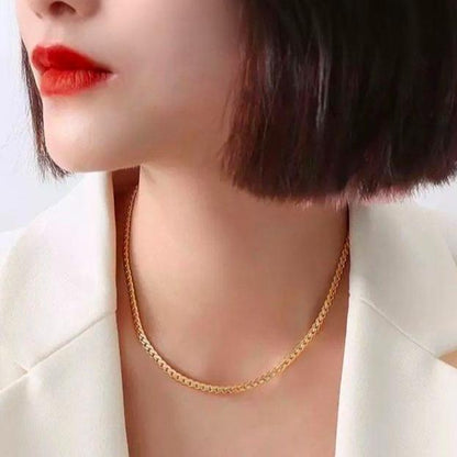Thin Gold Cuban Chain Necklace N160