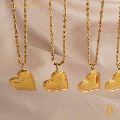 Trendy Twisted Chain Love Pendant Necklace N102