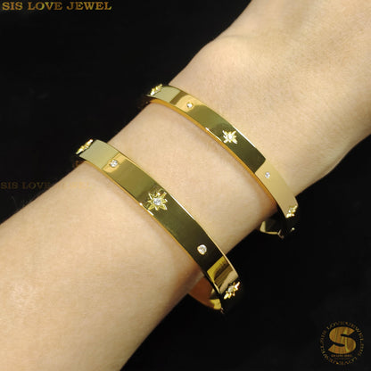 Star & Zirconia Oval Bangle H116 H117