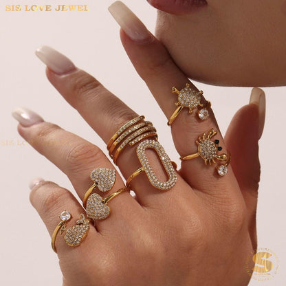 Entwined Hearts Adjustable Ring R137