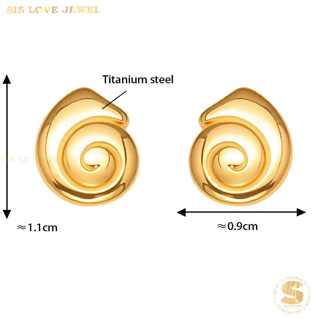Vintage Spiral Gold Earrings S056