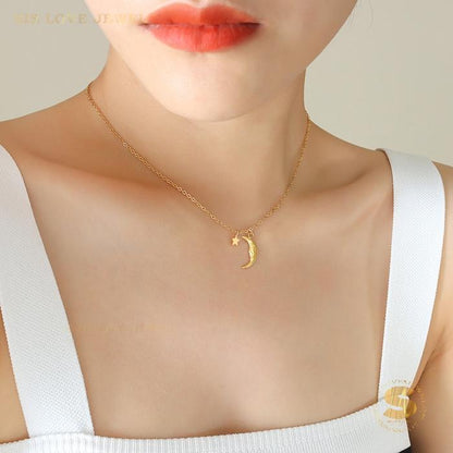 Moon & Star Necklace N024