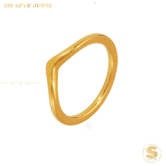 V Shape Gold Plated Ring