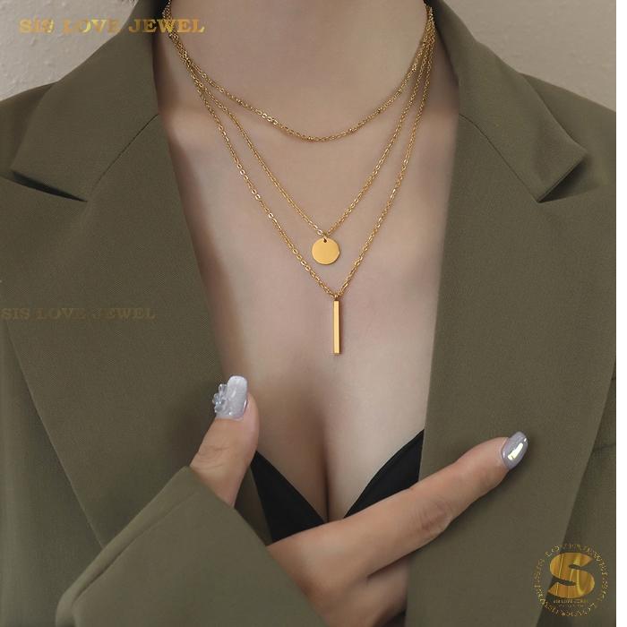 3-Layer Gold Plated Necklace N056