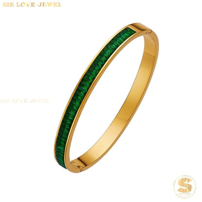Half Row Zirconia Bangle H034